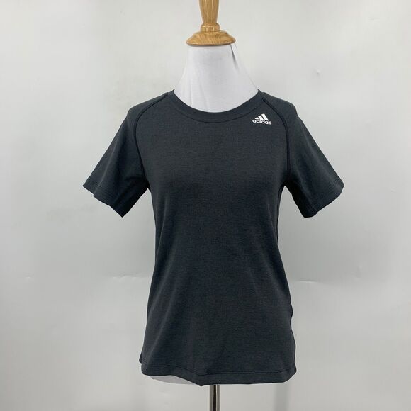 Adidas Aeroready T Shirt Womens XS Extra Small Black Short Sleeve Training Tee - Picture 2 of 12